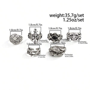 Cyber-Sigil Remains Ring Set (6pcs)