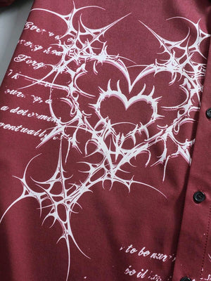 Heart & Script Button Down Shirt