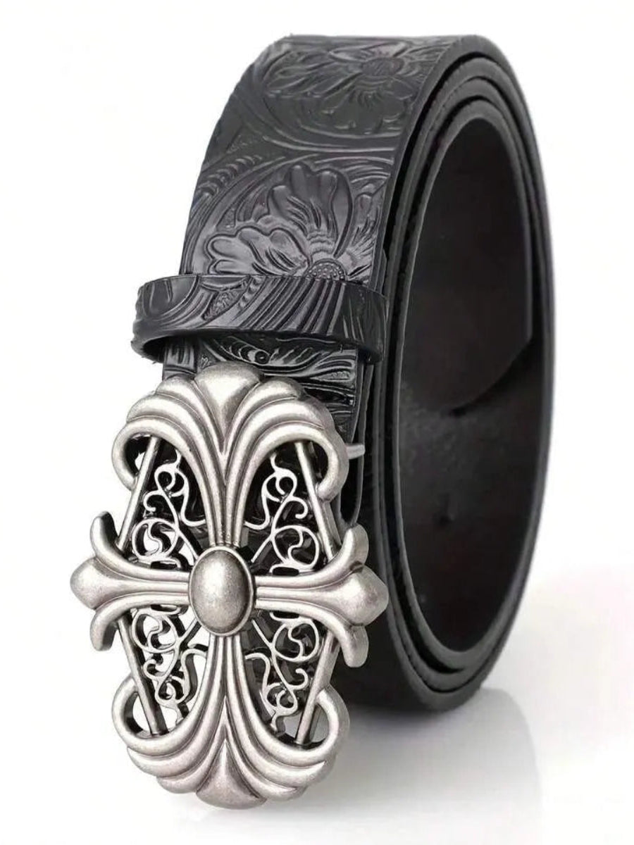 Chrome Cross Embossed Belt