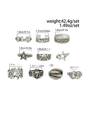 Shadow Realm Gothic Ring Set (10 pcs)
